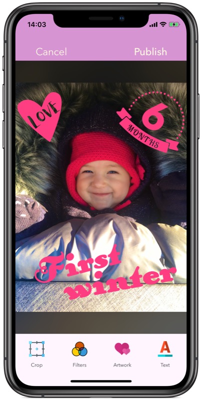 Cherished:First winter artwork applied