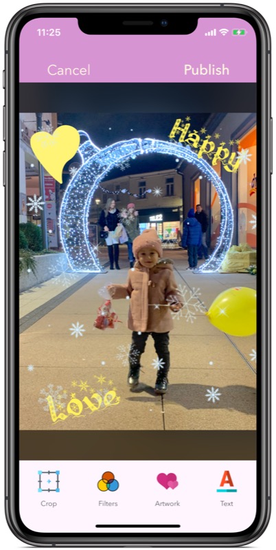 Cherished:holiday artwork applied