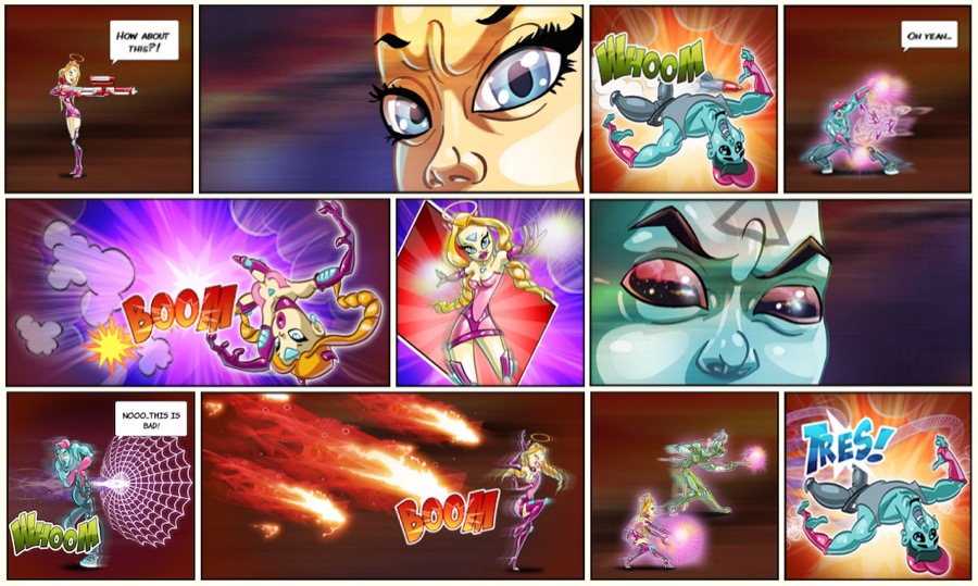 Comic Battle:procedurally generated comic strip